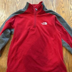 The North Face Crimson and Charcoal Fleece